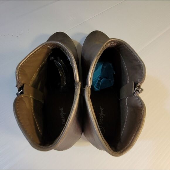 Cat & Jack Big Girl Pewter Zip up Booties sz 6 - Picture 9 of 10